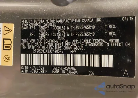 2018 Lexus Rx 350 из США, поврежденный, VIN 2T2BZMCA3JC140573